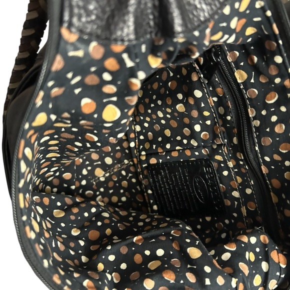 Brighton Barbados Pebbled Black Leather Hobo Baguette Bag with Braided Handle - Picture 12 of 12